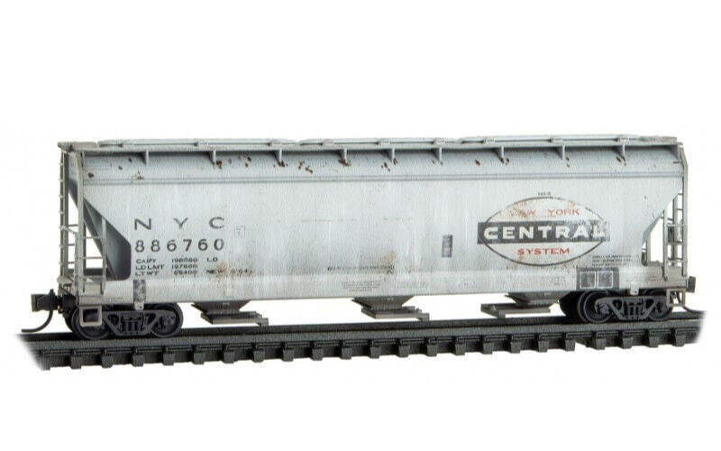 Conrail ex-PC NYC 3-Bay Covered Hopper Weathered Micro-Trains 094 45 591 N SCALE