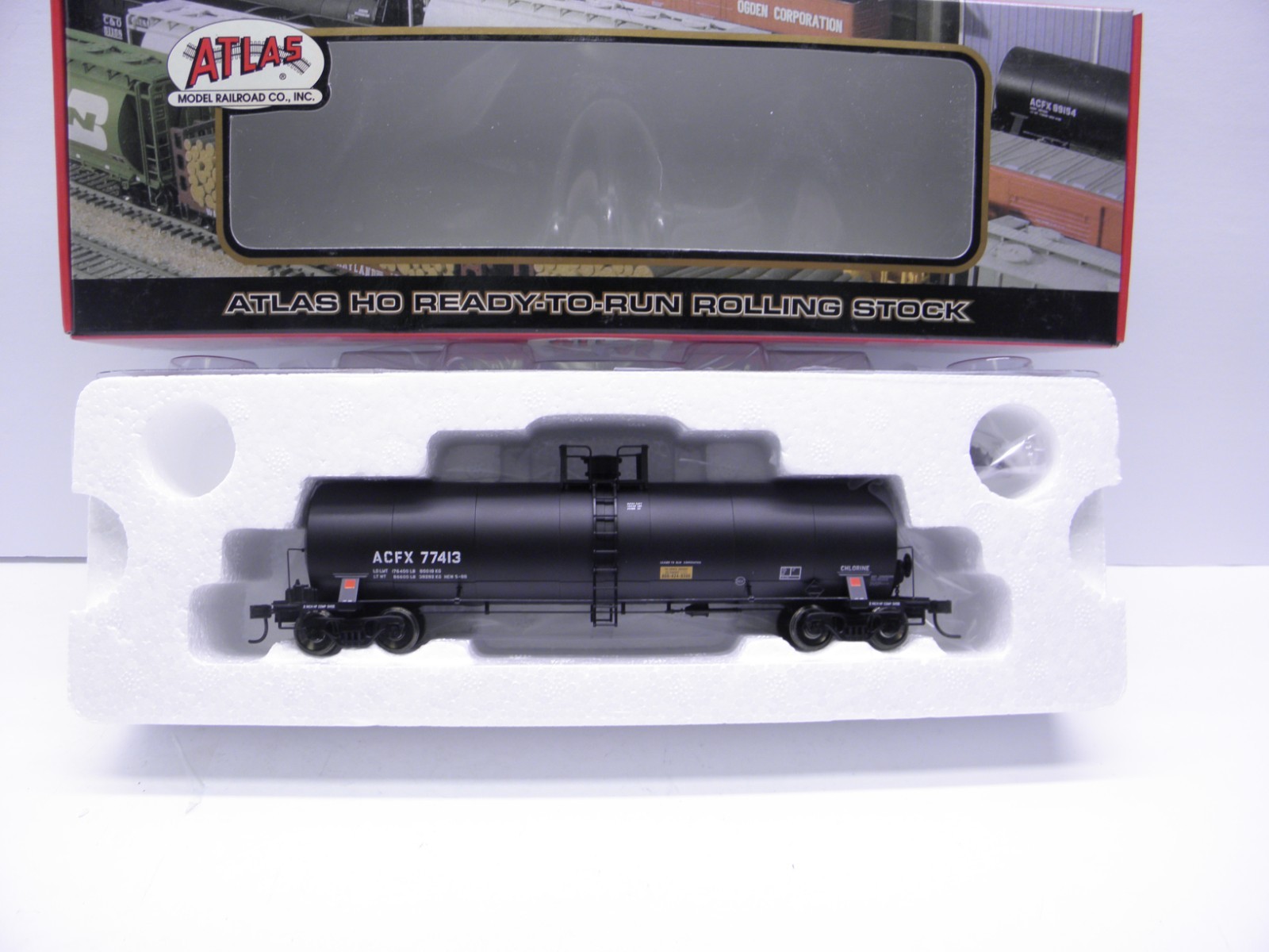 ATLAS 17,360 GALLON TANK CAR – ACFX #77413 HO SCALE – READY TO RUN STOCK