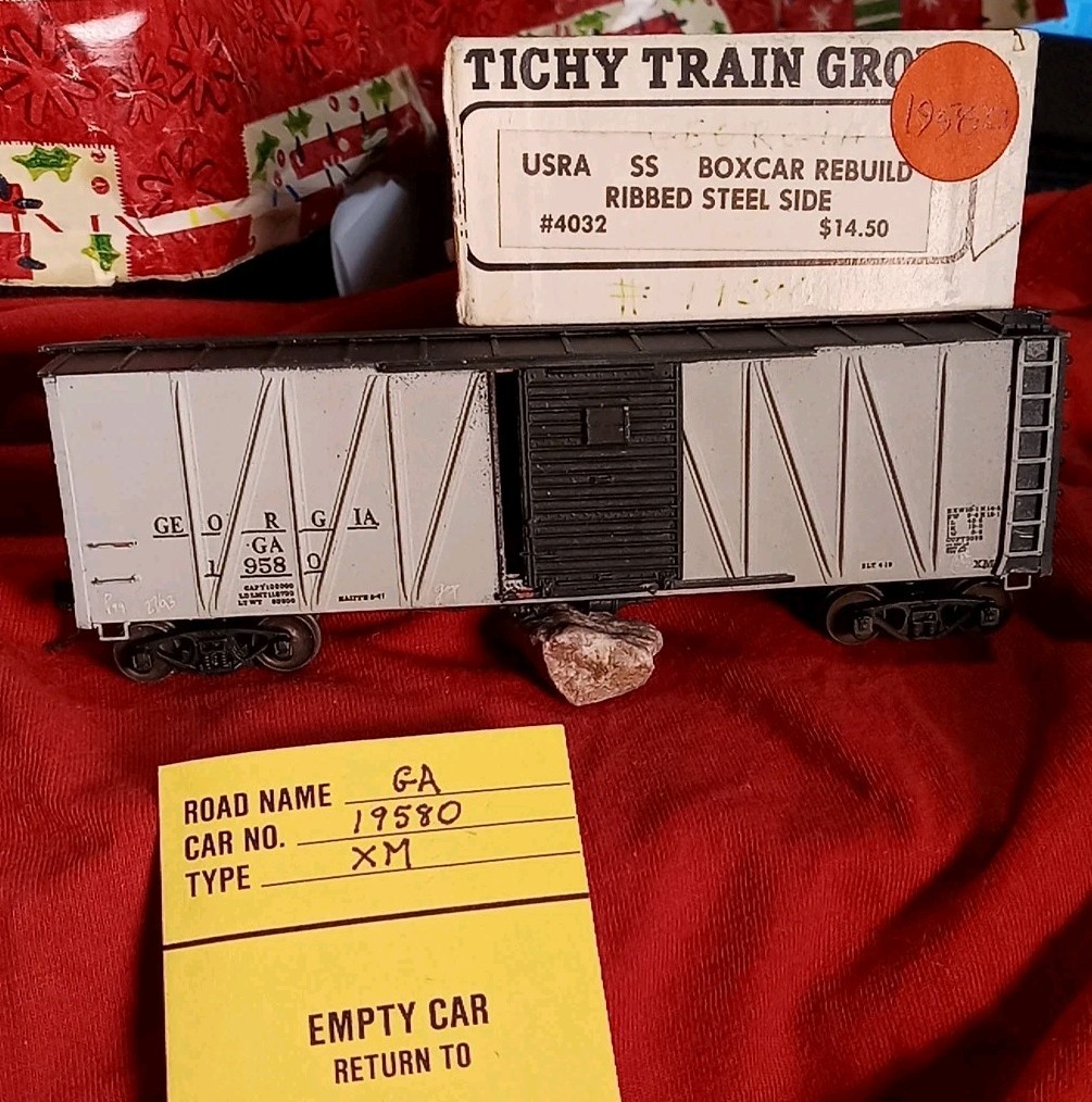 Georgia Gray Black Boxcar Tichy Train Group R4A GA 19580 Kadee Braced IM Whee ++