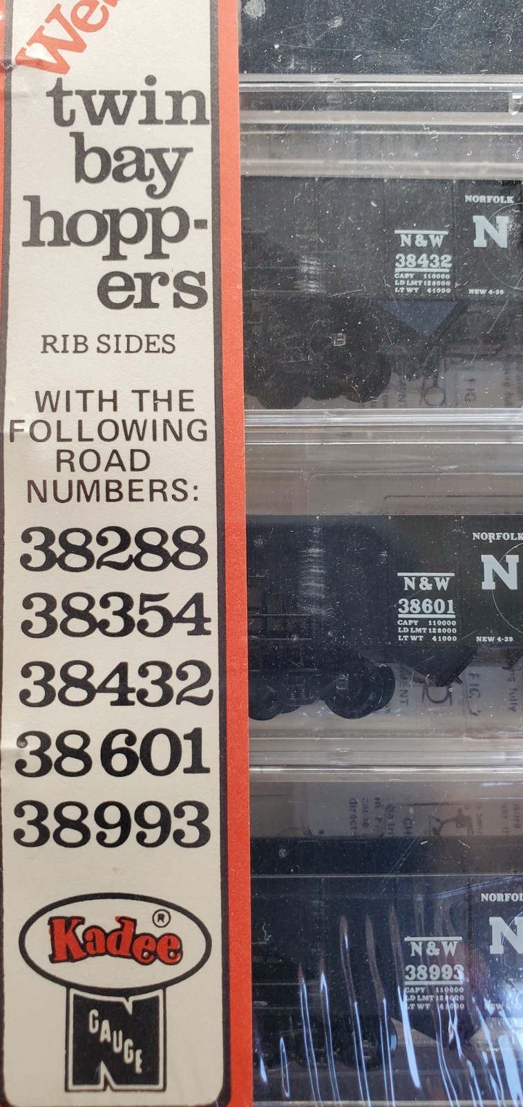 Micro-Trains Nscale 5 pack #56042 Norfolk Western 33′ twin bay Hoppers W/O LOAD