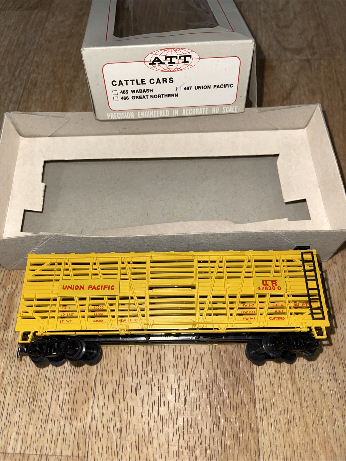 HO ATT 467 Union Pacific Stock / Cattle Car UP 47630 D