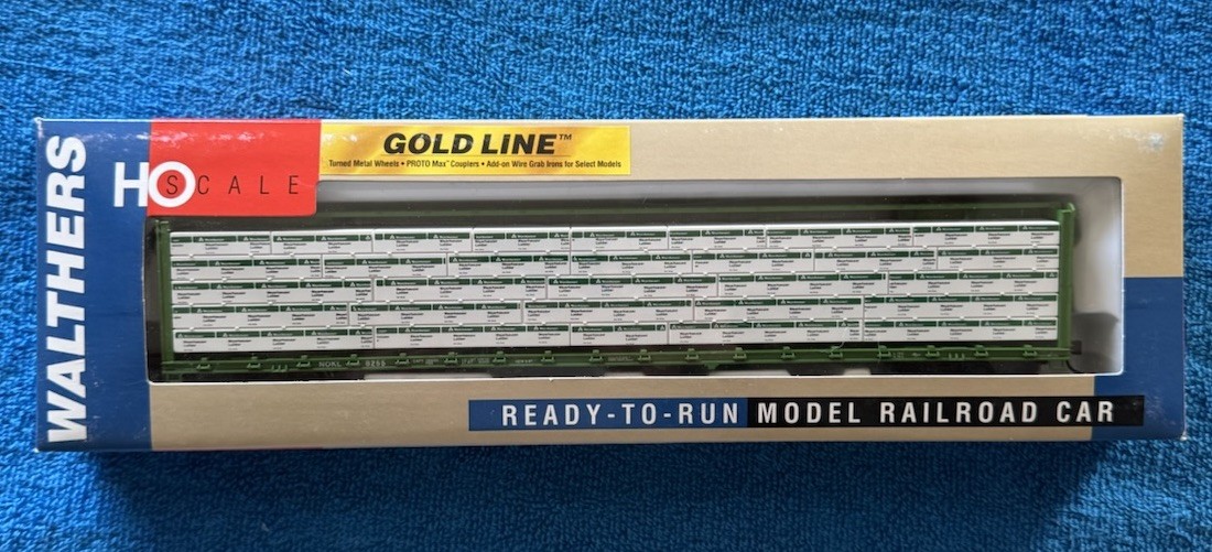 HO Walthers Gold Line 72’ Centerbeam Flat Car NOKL #8255 NOS