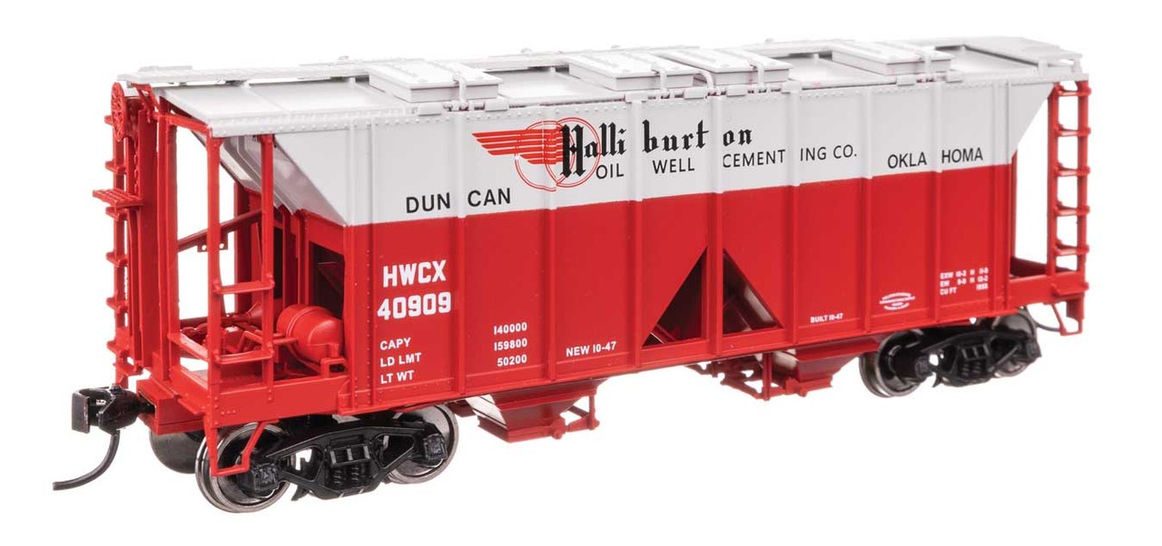 Walthers ~ HO Scale ~ ACF 1958 Cu Ft Covered Hopper ~ Halliburton HWCX #40909