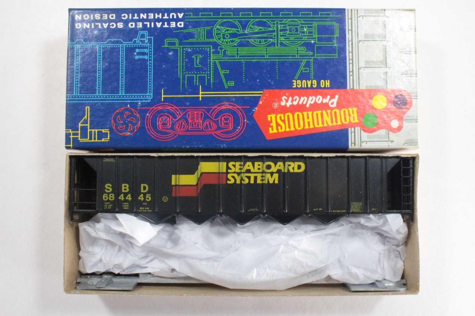 HO Roundhouse Seaboard Coast Line 55ft Ortner Rapid-Discharge Hopper #684445 New