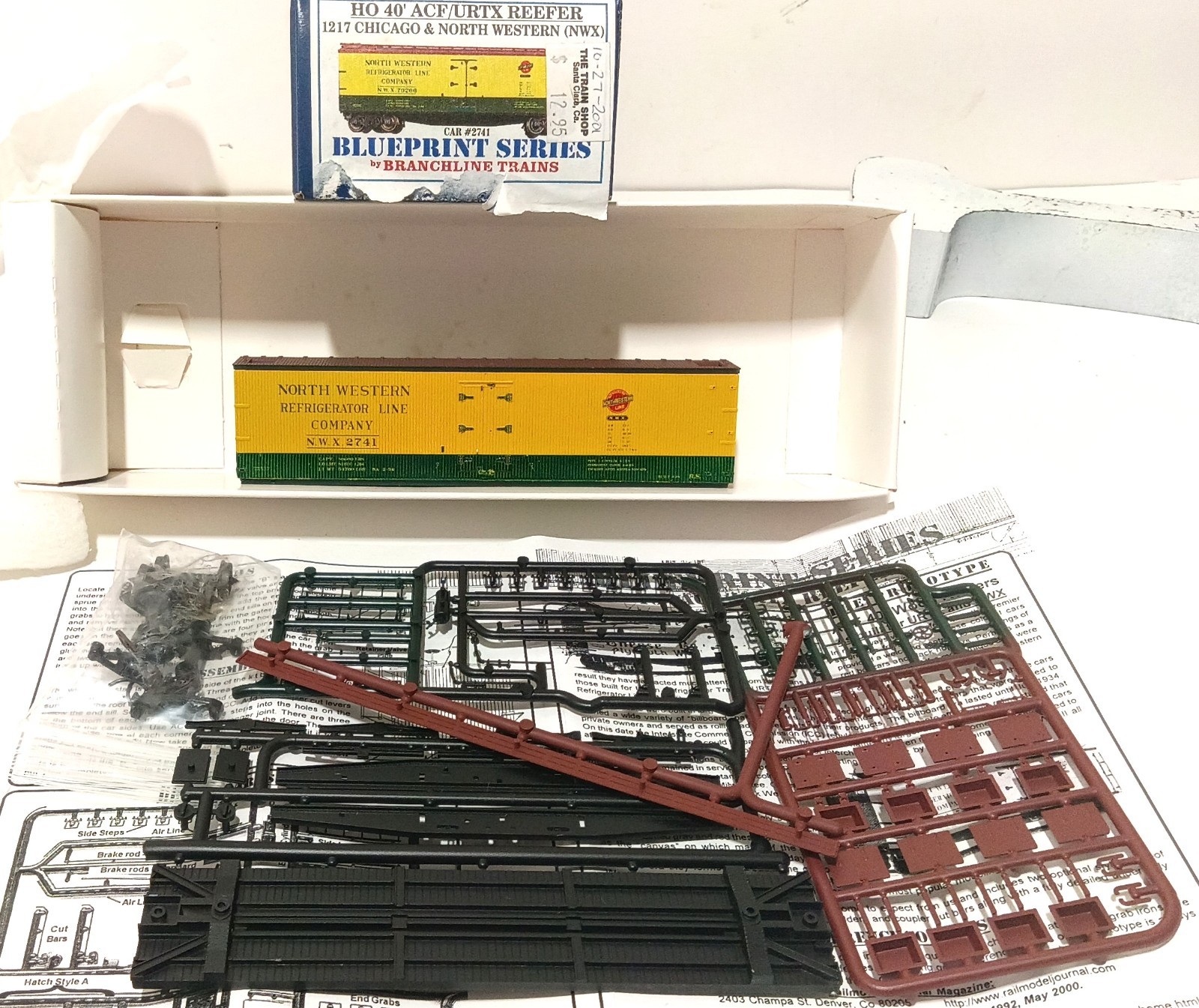HO SCALE BLUEPRINT CHICAGO & NORTHWESTERN 40′ ACF/URTX ICE REEFER CAR KIT NOS