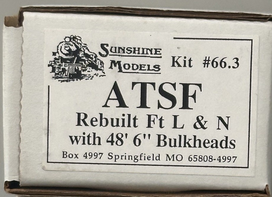 Sunshine Models HO Kit #66.3 ATSF Rebuilt Ft L & N 48’ 6” Bulkhead Resin Kit NOS