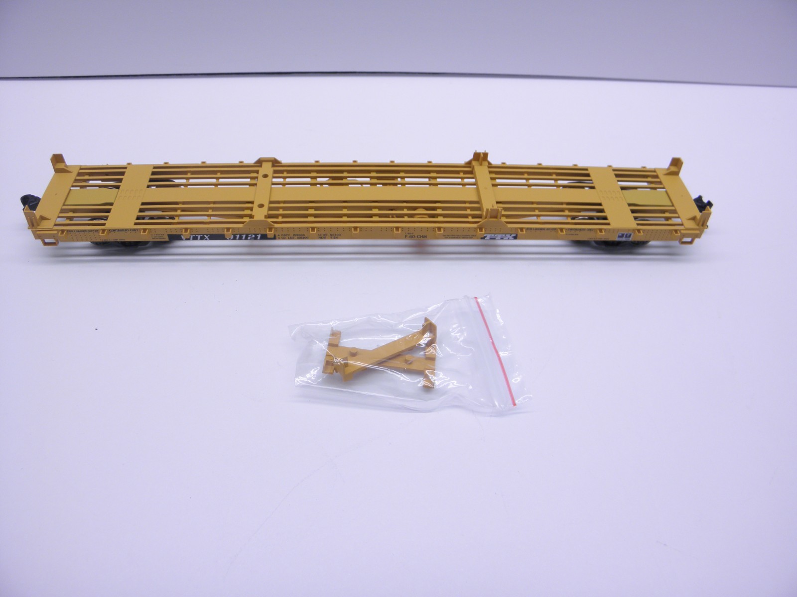 WALTHERS 60′ PULLMAN STANDARD FLATCAR TRALER TRAIN -VTTX #91121 -HO SCALE