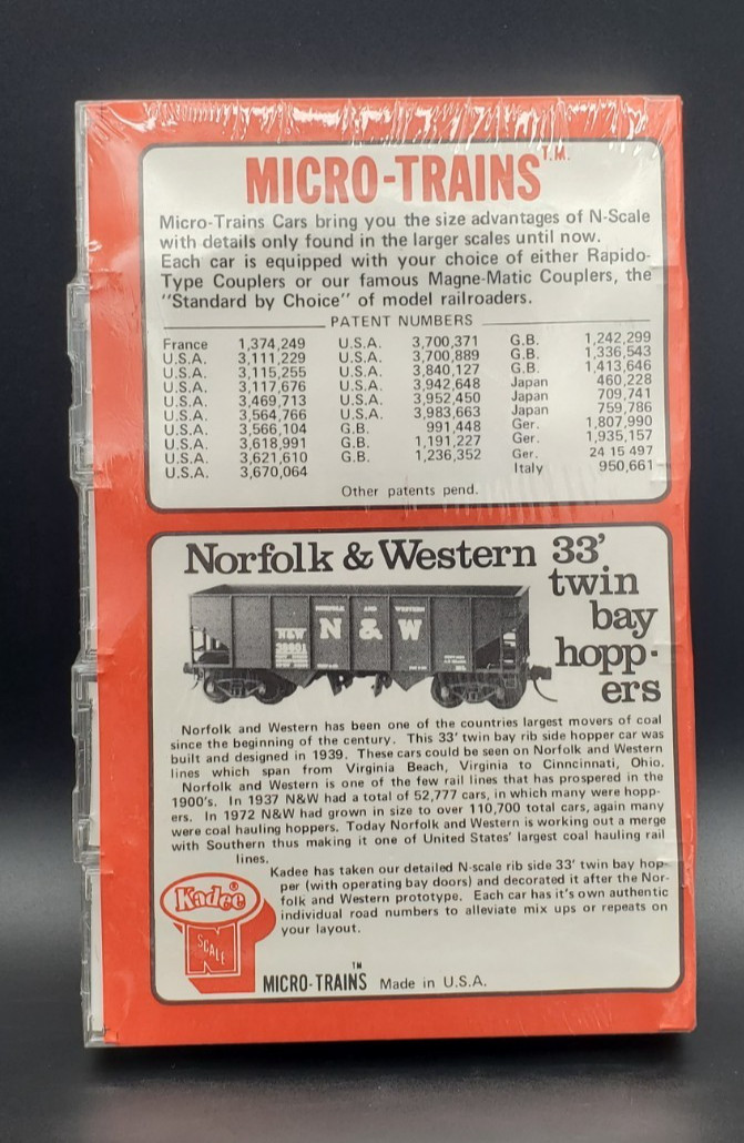 Micro-Trains Nscale 5 pack #56042 Norfolk Western 33′ twin bay Hoppers W/O LOAD