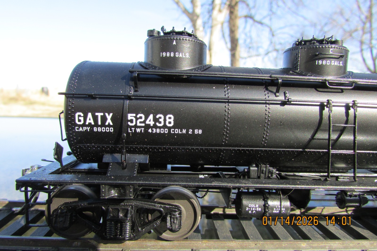 TANK CAR TANGENT SCALE MODELS GENERAL AMERICAN ’28 DESIGN 6,000GAL 3DOME BRASS O