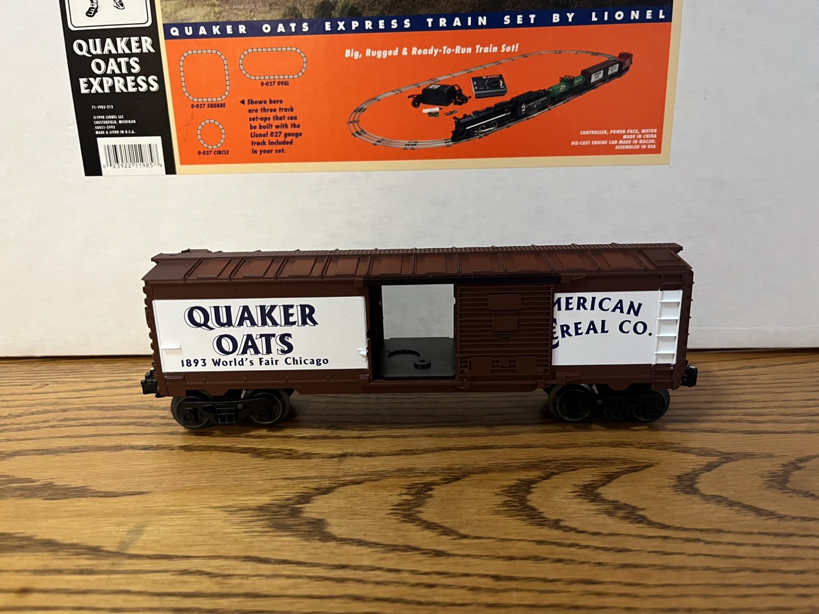 Lionel 6-11985 Train Set Quaker Oats 1998 – NEW IN BOX certificate of ownership