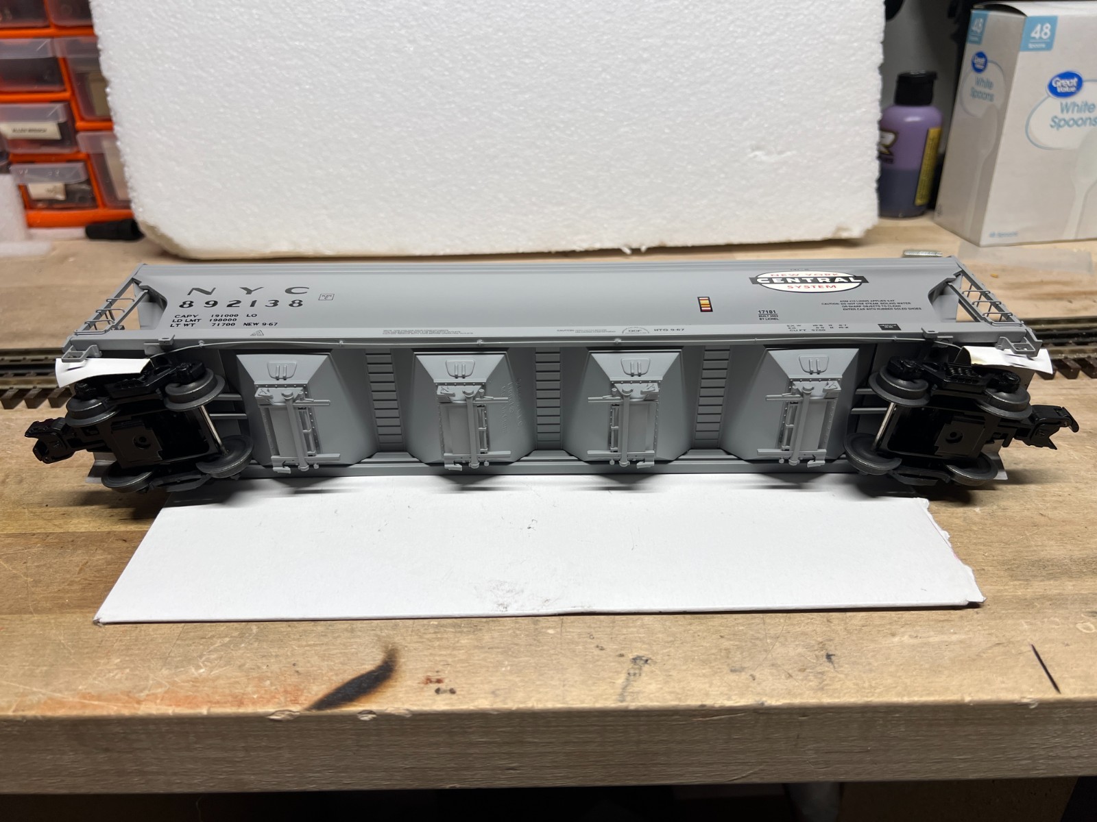 LIONEL 6-17181 NEW YORK CENTRAL ACF 4-BAY HOPPER ALUMINIUM BODY #892138 #1