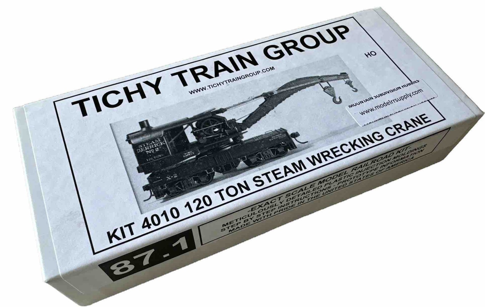 New Tichy Train Group #4010 120 Ton Brownhoist Wrecking Crane | HO Scale Kit