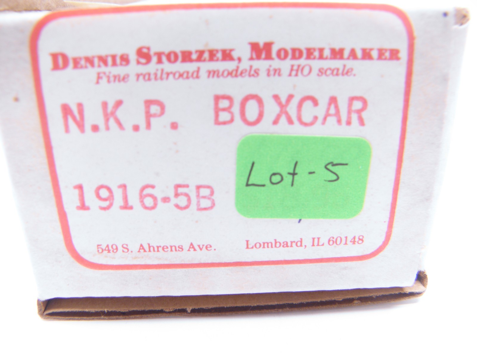 DENNIS STORZEK MODELMAKER -HO RESIN KIT NICKEL PLATE ROAD BOXCAR (#1916-5B) -NOS