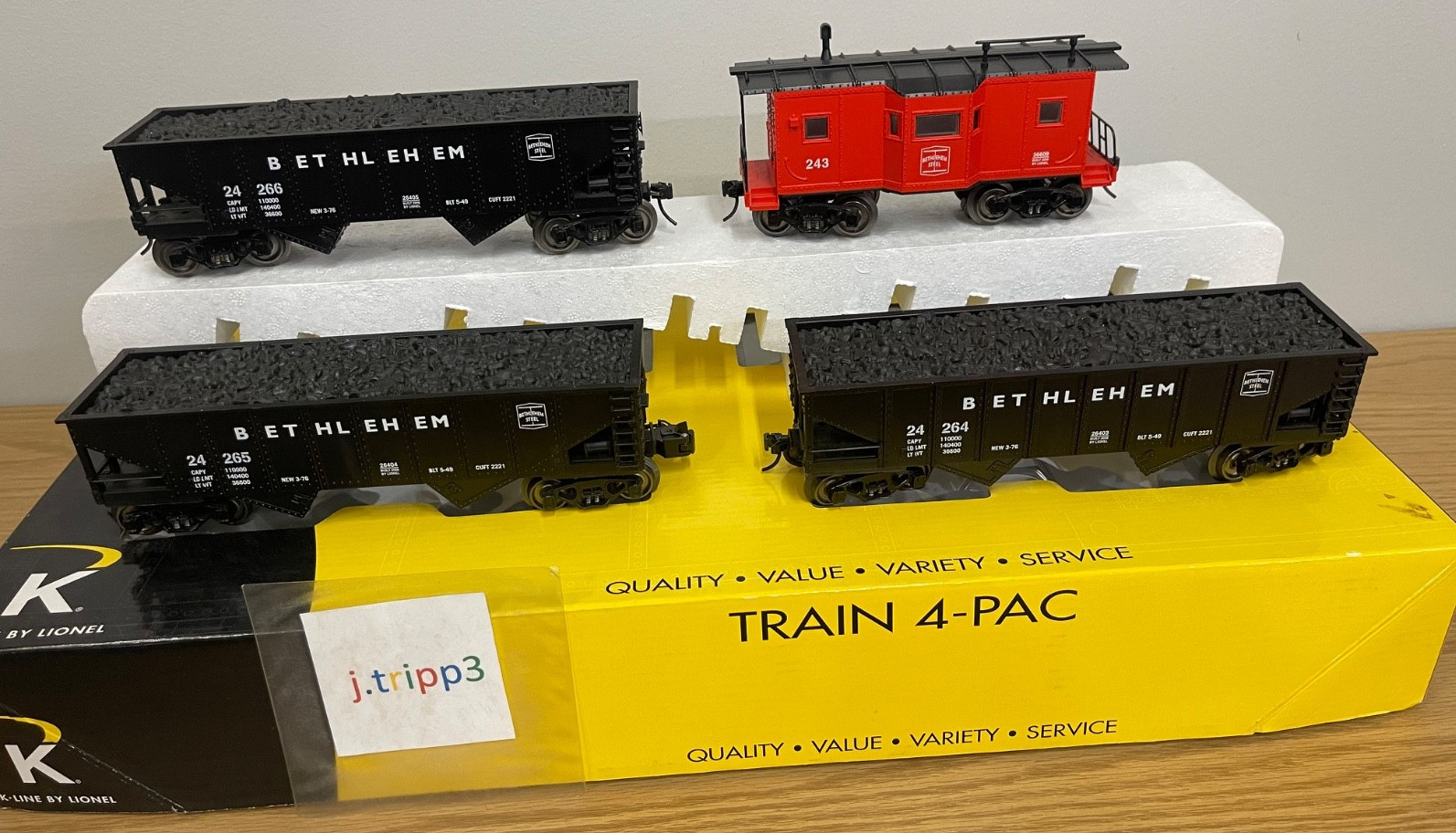 K-line by Lionel 6-31767 Bethlehem Steel Freight Car O O-27 Gauge Train 4-Pack