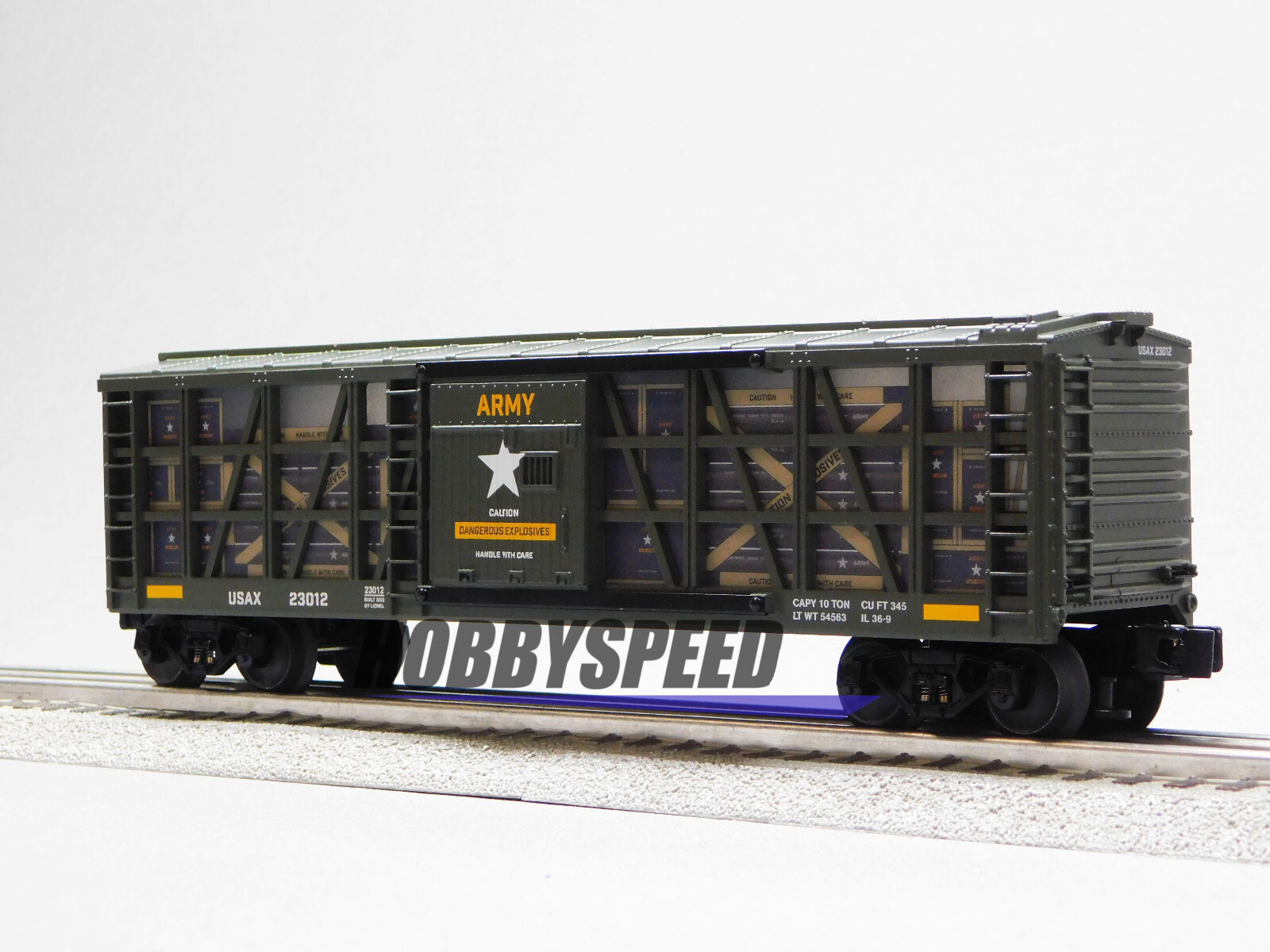 LIONEL US ARMY AMMUNITION STOCK CAR #23012 O GAUGE military train 2223010-S NEW