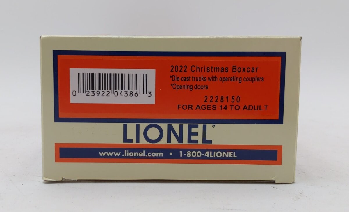 Lionel 2228150 O Gauge 2022 Christmas Boxcar EX/Box