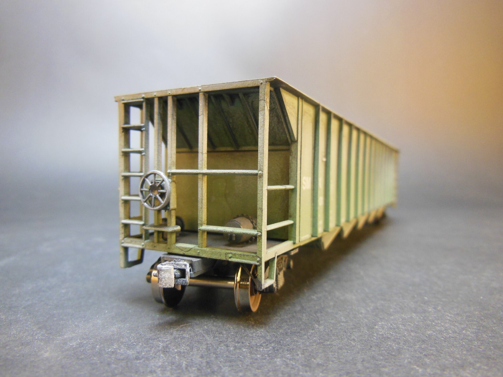 HO SCALE CUSTOM WEATHERED SMEX 7901 ORTNER 5-BAY RAPID DISCHARGE HOPPER