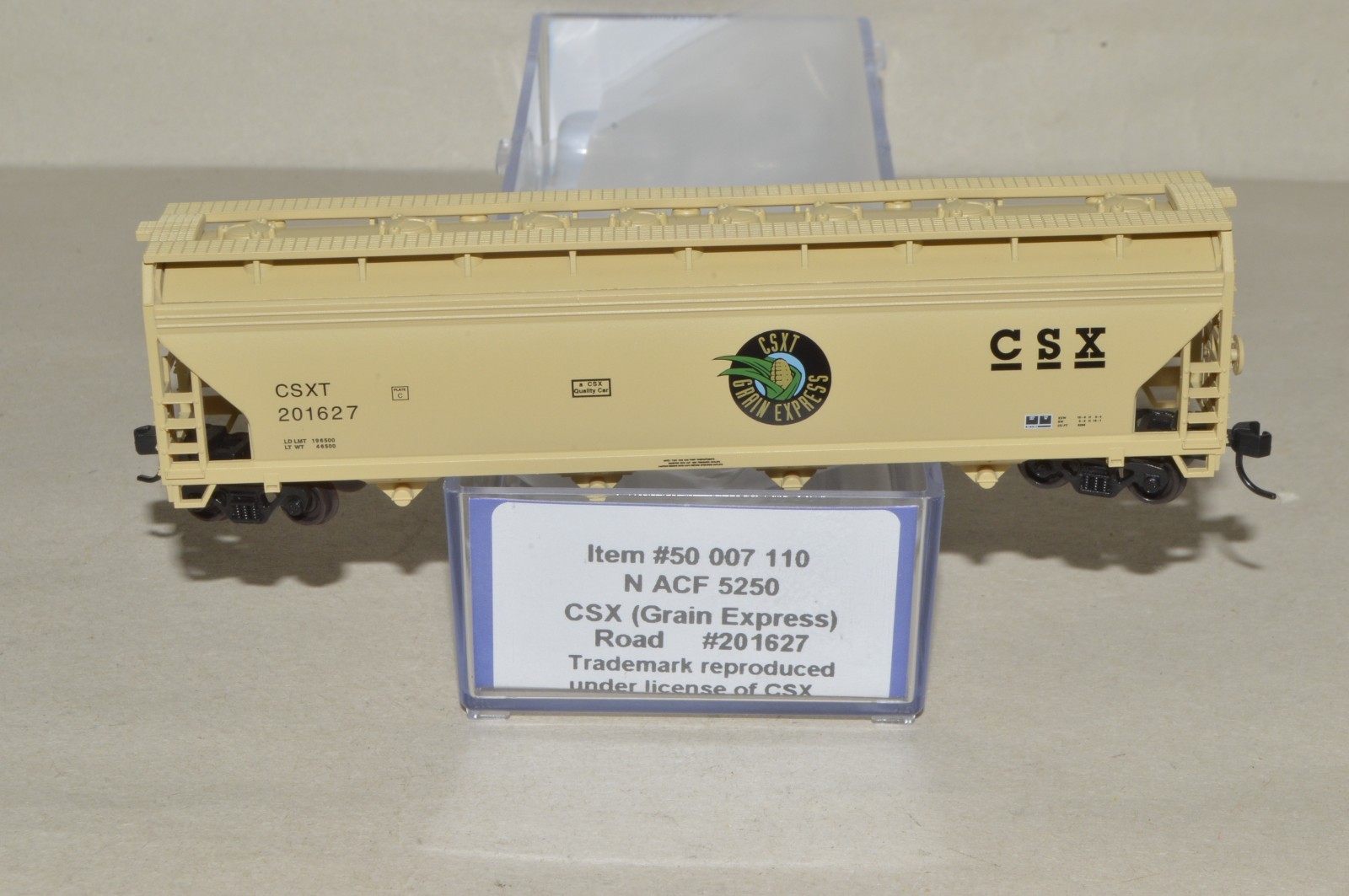 N scale Atlas CSX Transportation RR GRAIN EXPRESS ACF covered hopper car 201627