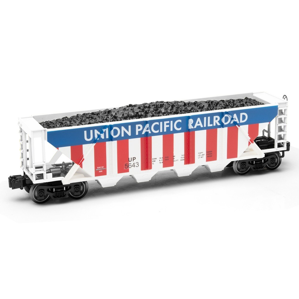 HC Menards O Gauge UP Union Pacific Hopper Car 275-9629 Red White & Blue
