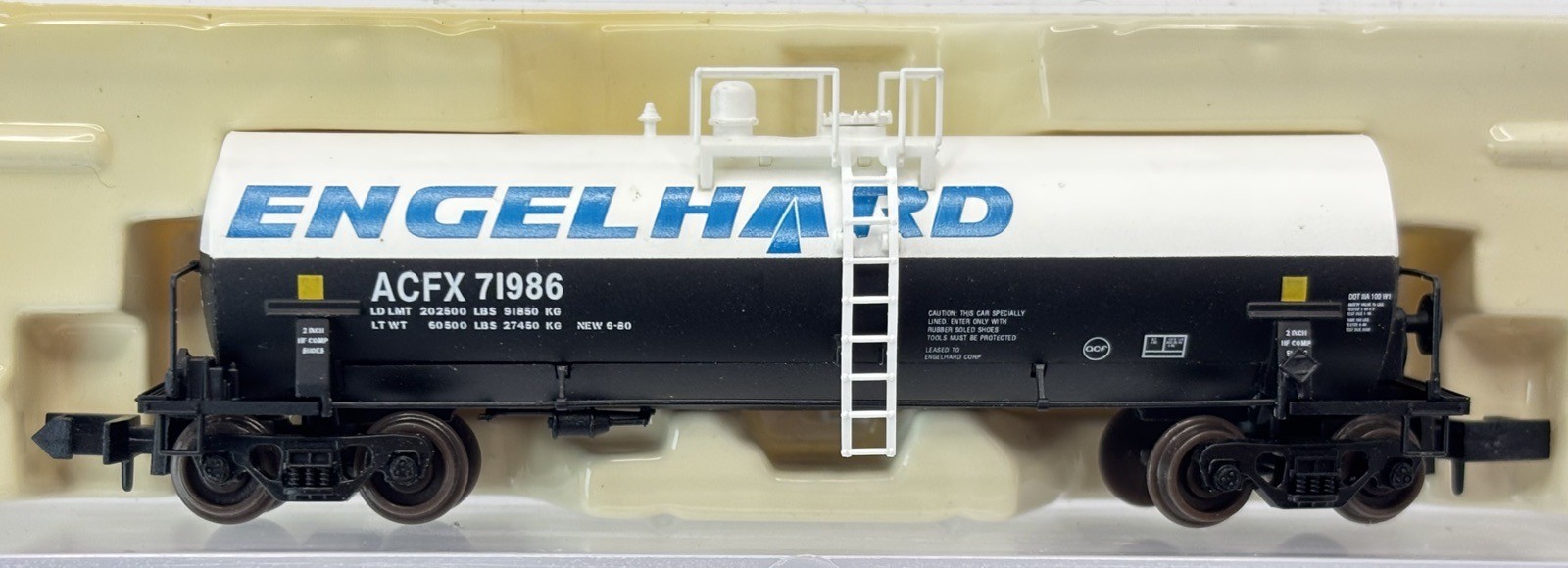 N Scale Atlas 34803 Engelhard Kaolin Tank Car ACFX #71986