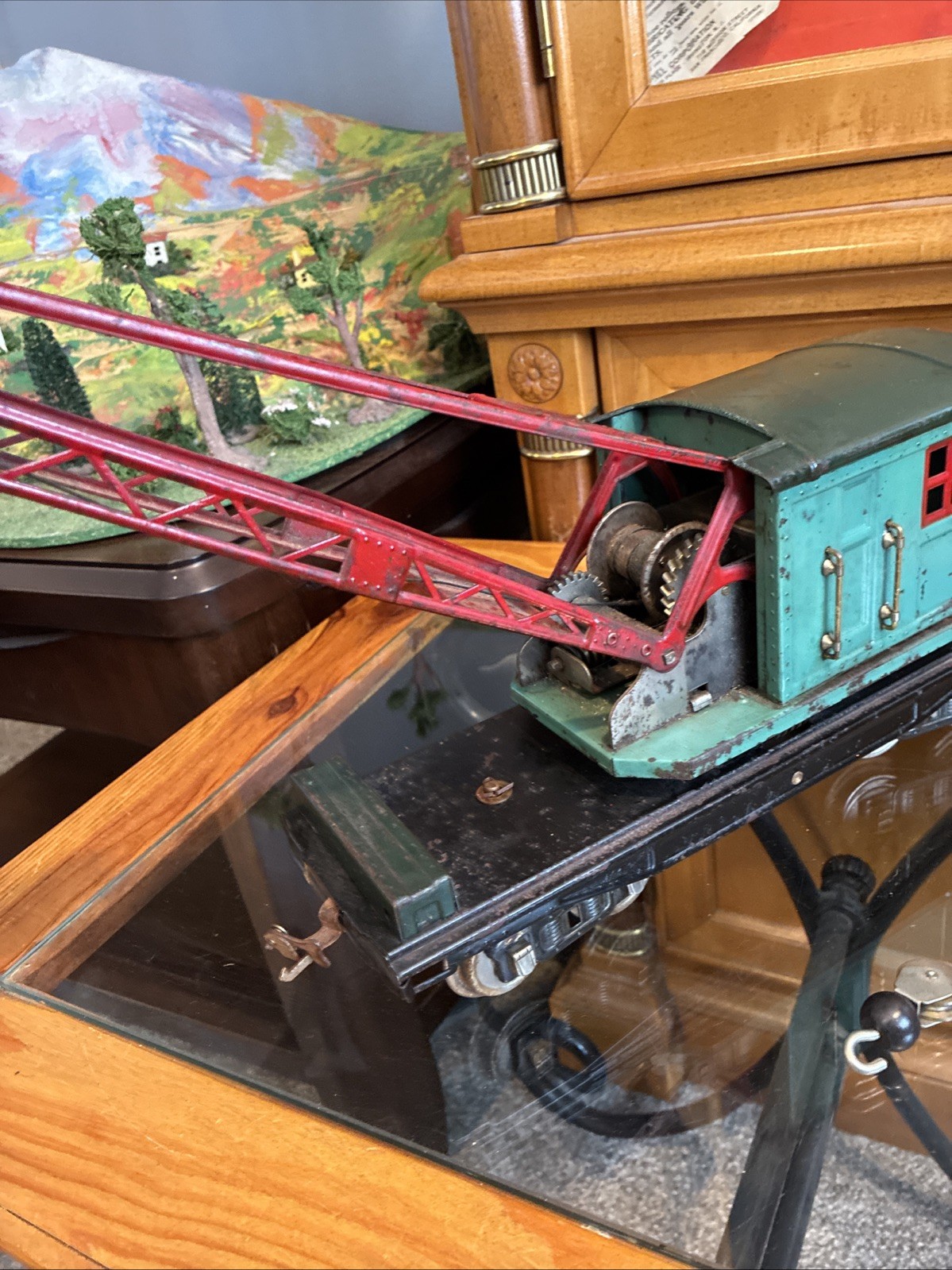 Lionel Pre War Standard Gauge 219 Crane! For Parts/Resto OG Parts Good Gears!