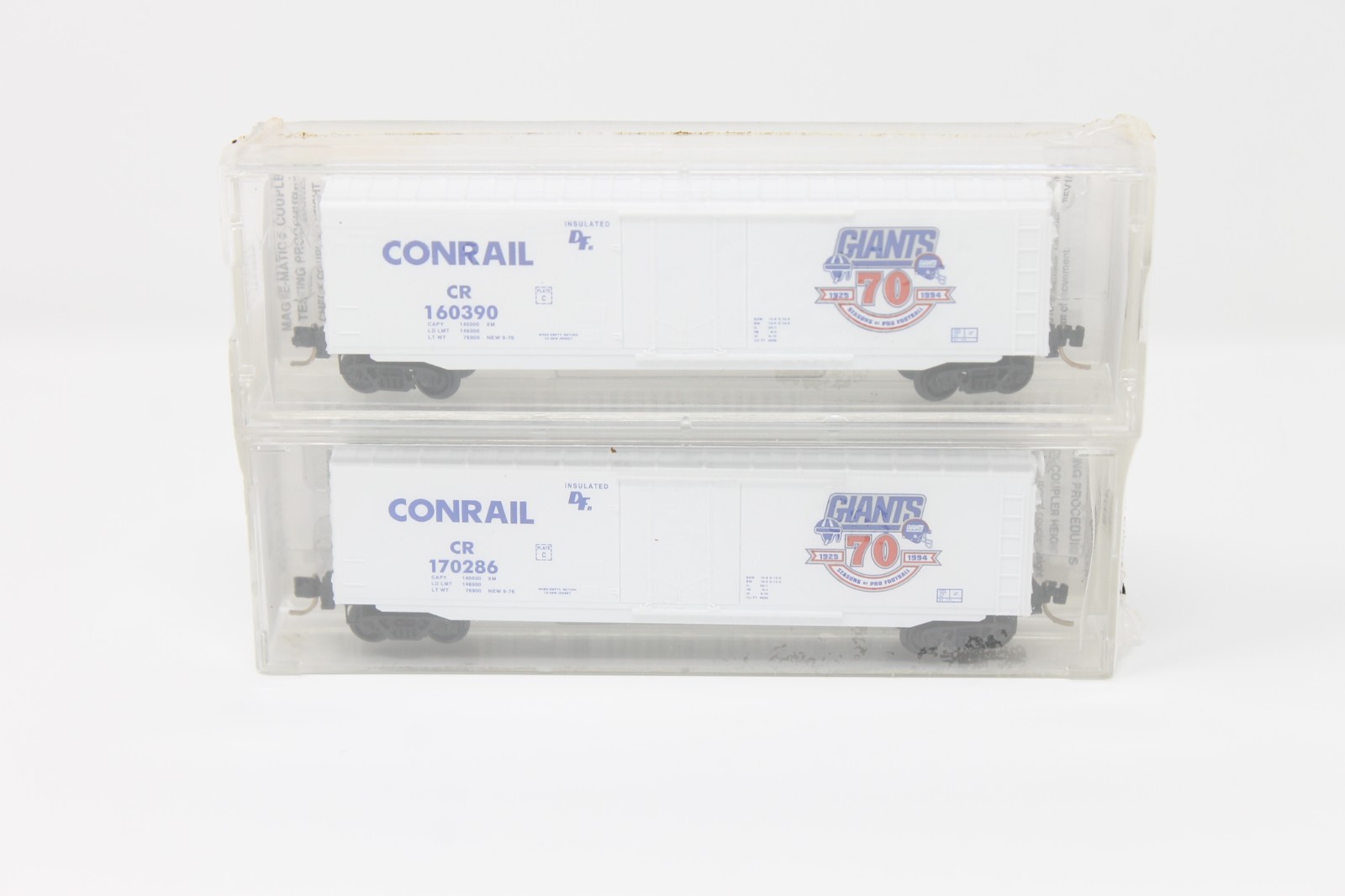 Micro-Trains Special Run N Scale 50′ Boxcar Conrail NY Giants 70yrs 2-Pack