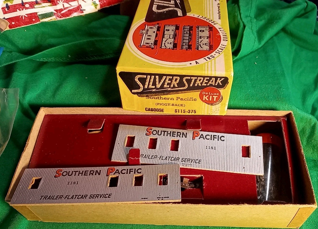 Piggy-Back Caboose Southern Pacific Wood Metal Silver Streak Kit S 115 FlexiTru