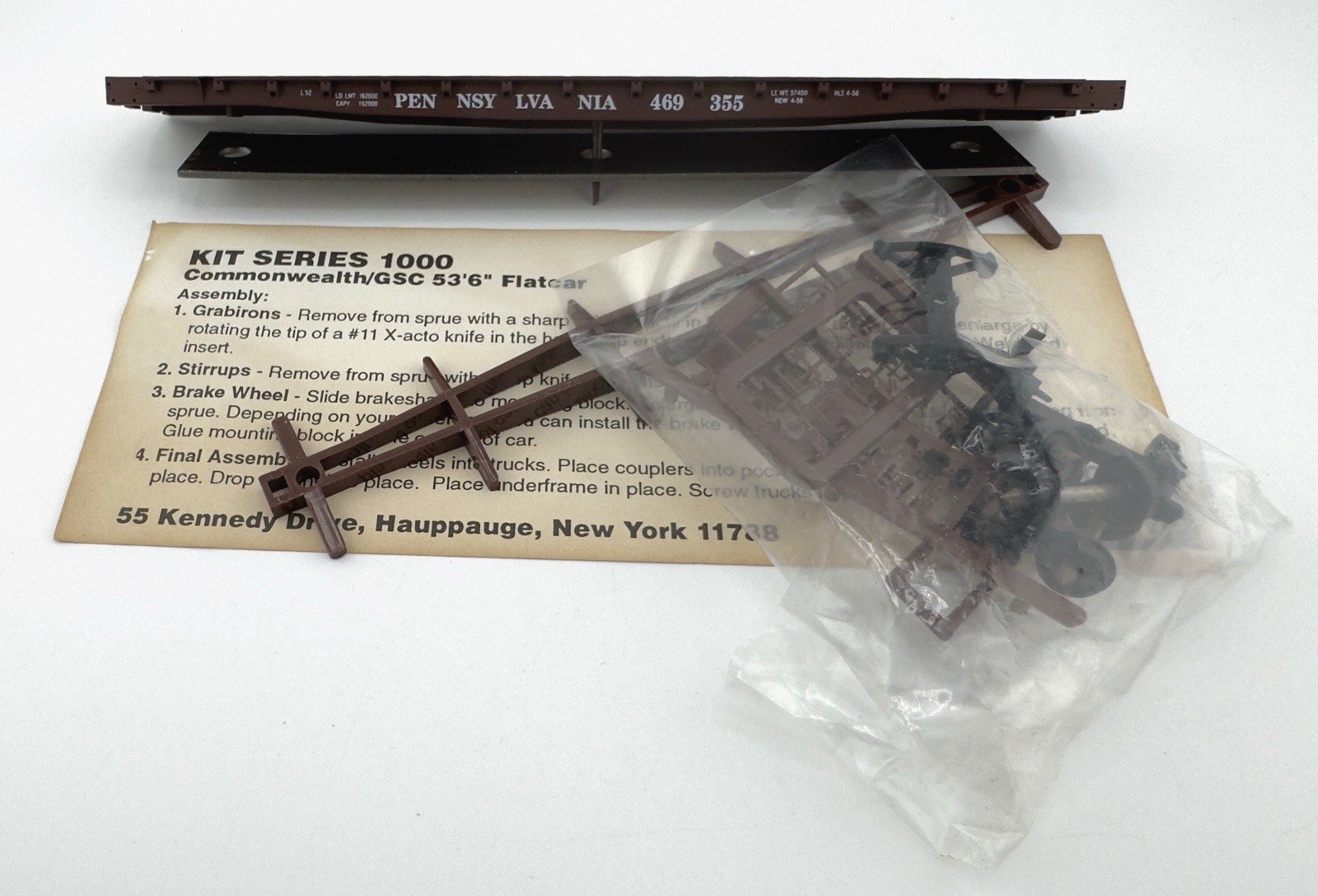 VINTAGE Tichy Train 1001 HO Scale Pennsylvania GSC 53’6″ Flat Car Road #469355