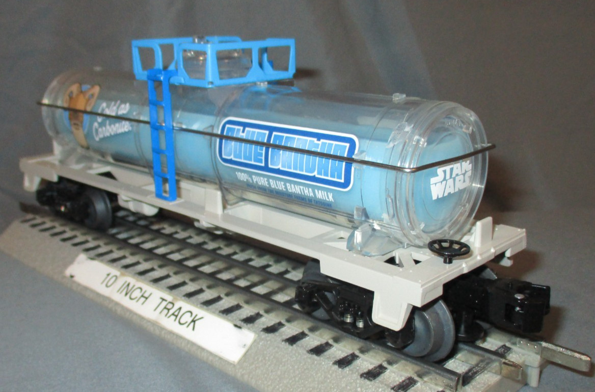 Lionel 23043 Star Wars Rebel Blue Bantha Milk Liquid Filled Tank Car O/027 ga.