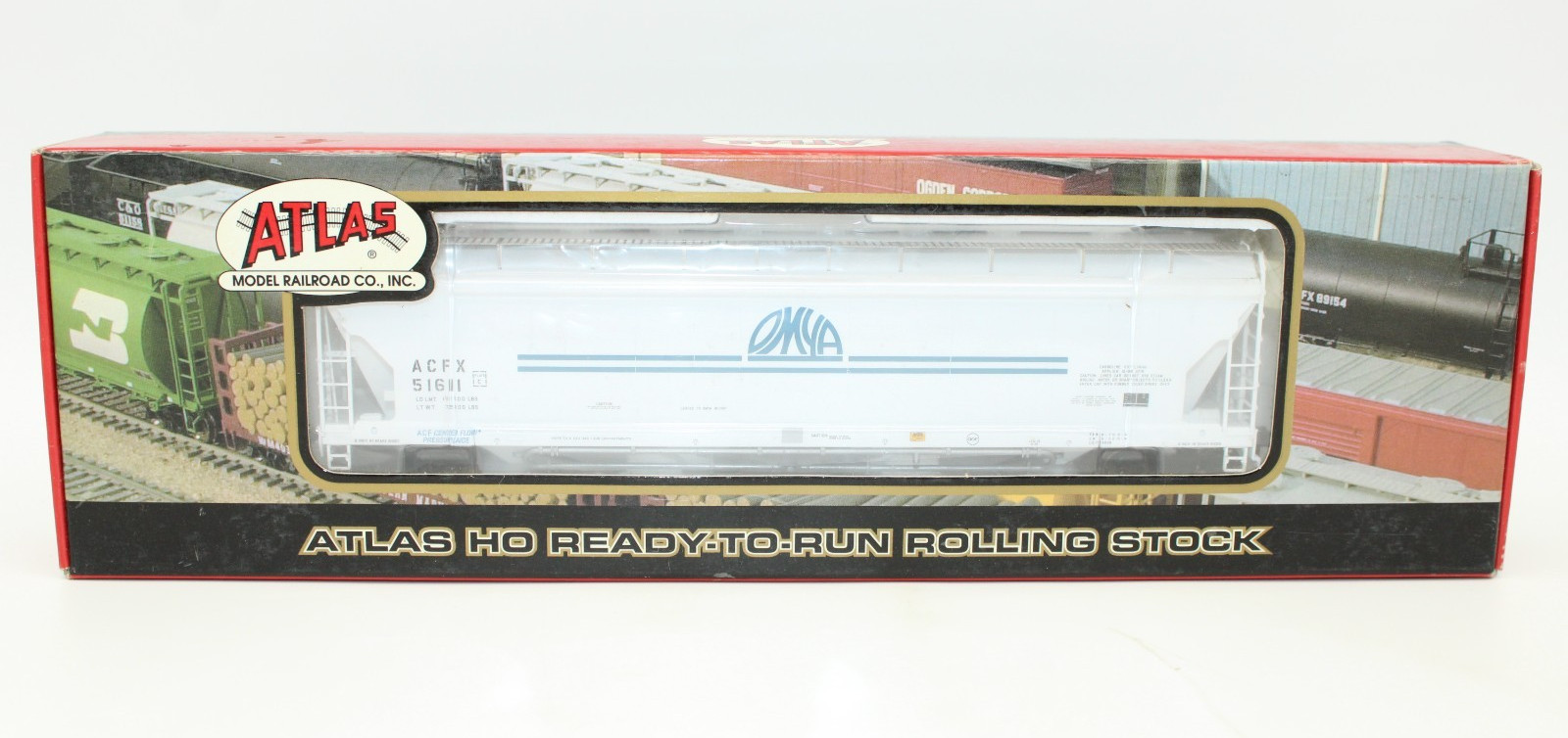 Atlas HO ACFX OMYA ACF Pressureaide Center Flow Covered Hopper Car #51611 NOS
