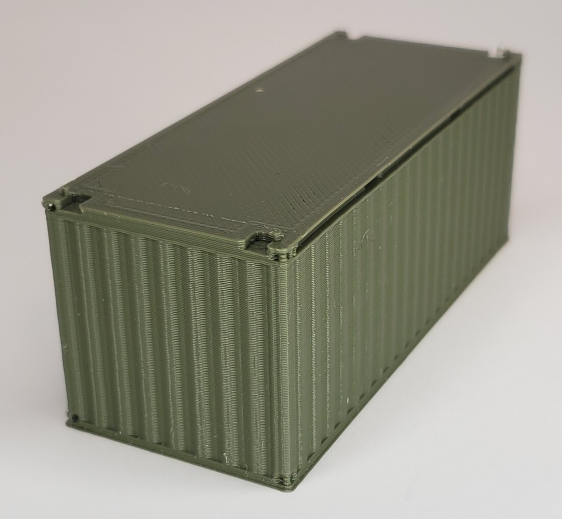 Set of 2 – HO Scale 20′ Ft Shipping Containers – Green – Train Freight Stacking