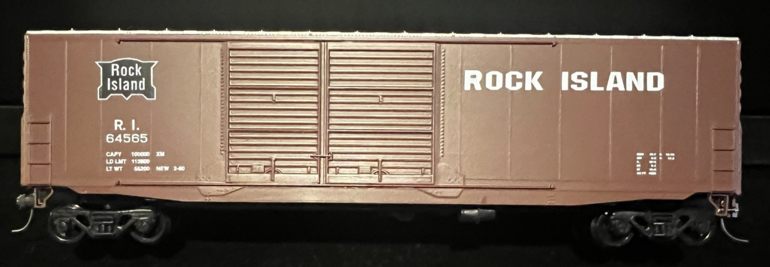 E&C Shops HO Kit #0302 50’ PS-1 Rock Island Double Door Boxcar #64565 pre-built