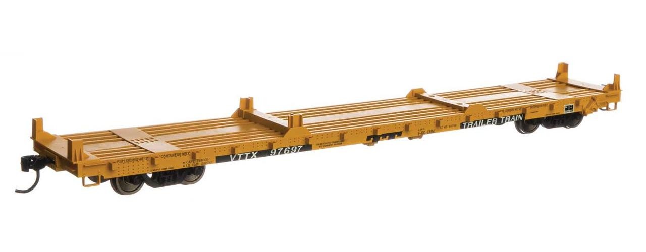 Walthers ~ HO Scale ~ 60′ Pullman-Standard Flatcar ~ Trailer-Train VTTX #97697