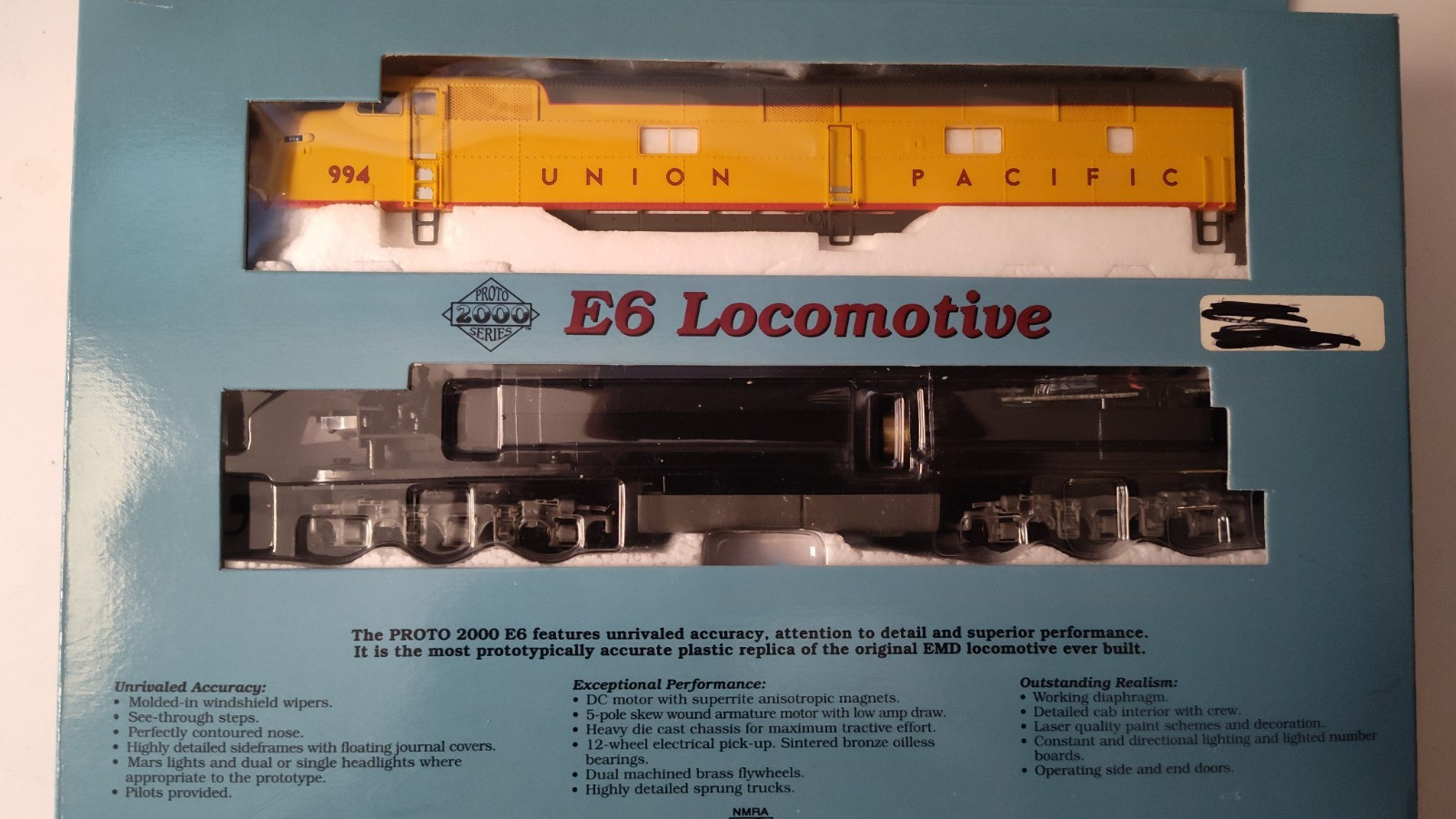 HO Scale Life Like Proto 2000 Union Pacific E6 a powered and E6b unpowered set