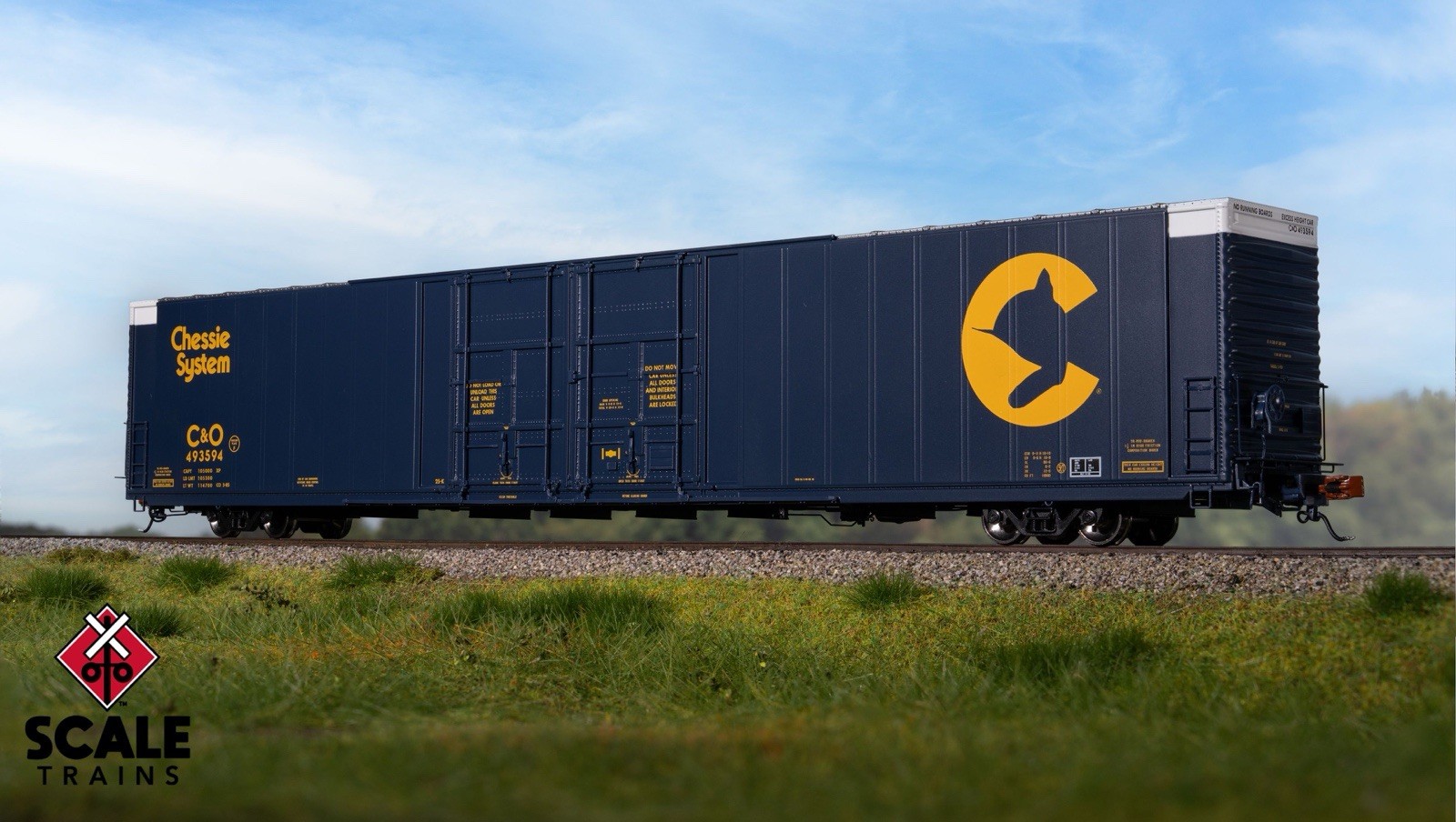 SCALETRAINS HO Thrall 86′ Double Plug Door Boxcar Chessie System C&O