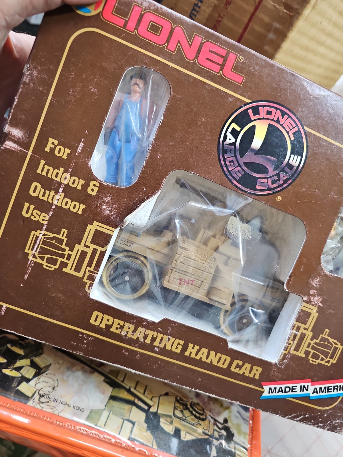 Lionel Large Scale 87200 Operating Hand Car G Gauge w/ Original Box Made USA