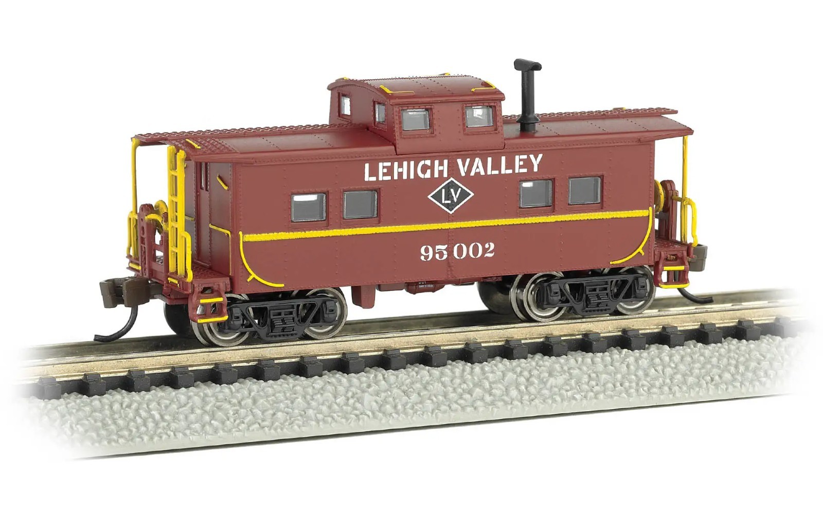 Bachmann 16867 N Scale NE Steel Caboose – Lehigh Valley #95002 (Tuscan Red)