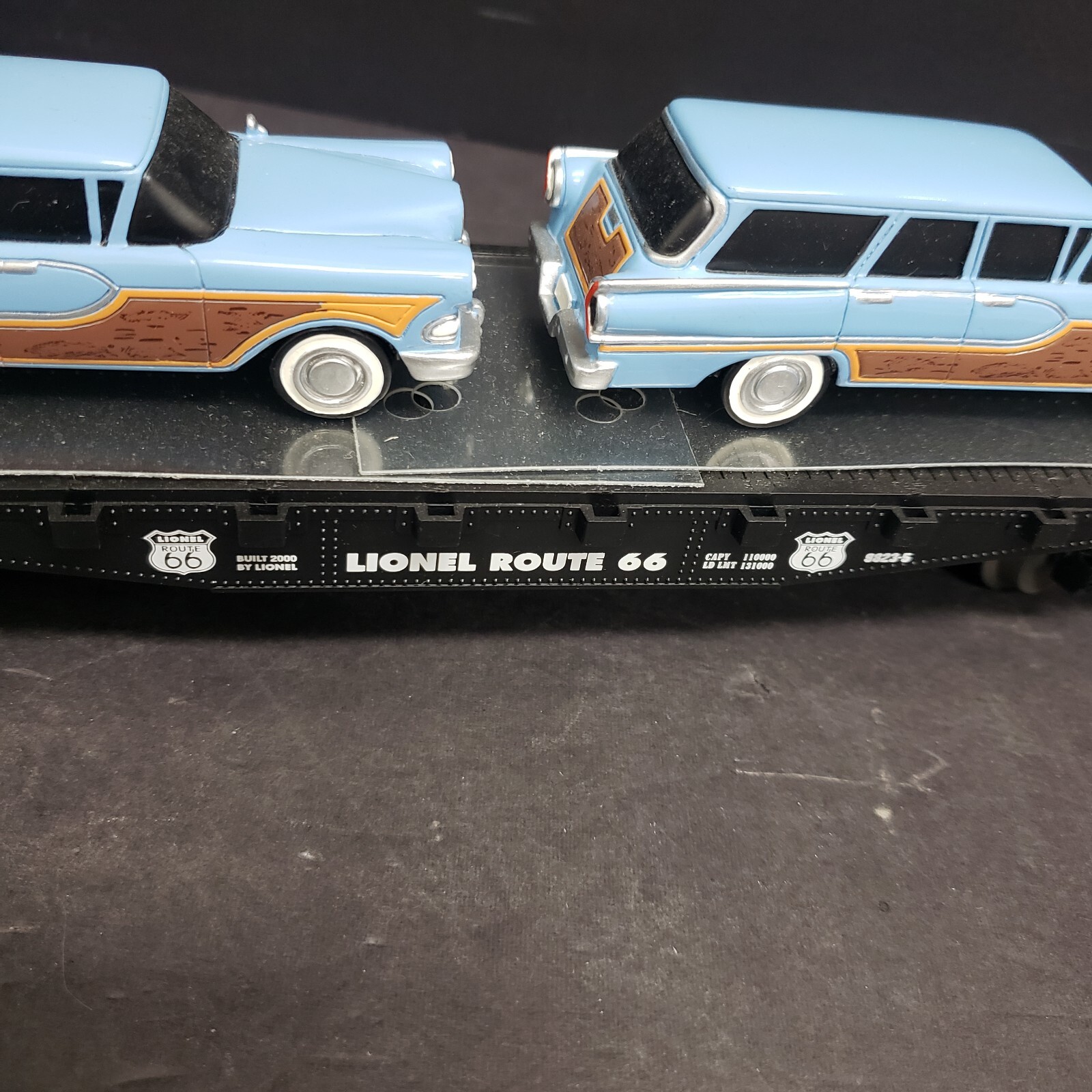 Lionel 6-17548 Lionel Route 66 Flatcar With (2) Touring Coupes in box K107