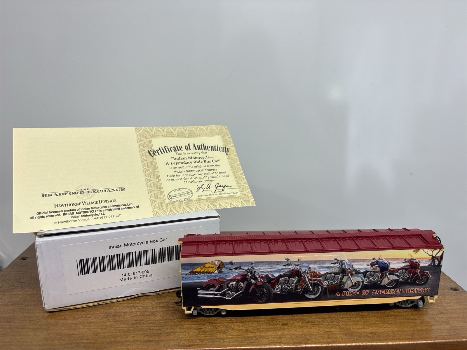 Hawthorne Village Indian Motorcycle Express Box Car A Legendary Ride HO COA Box