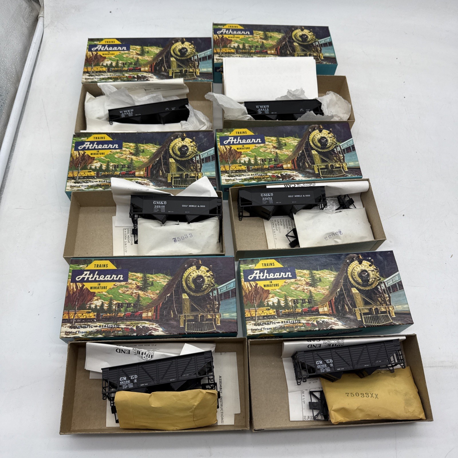 LOT 6 Athearn HO Trains Kits GM&O Hoopers Coal Cars