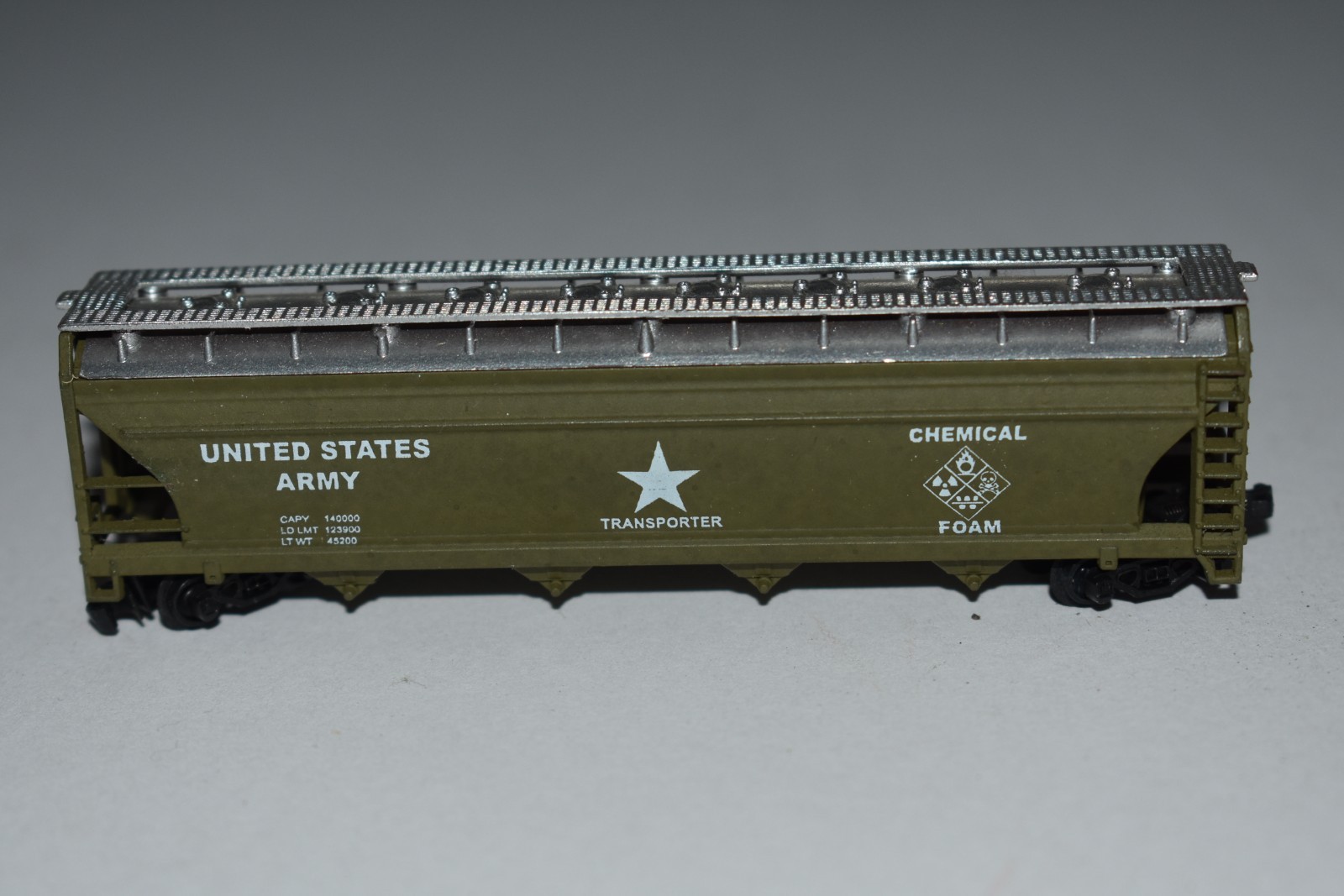 N Scale Atlas United States Army Quad Bay Covered Hopper C56023