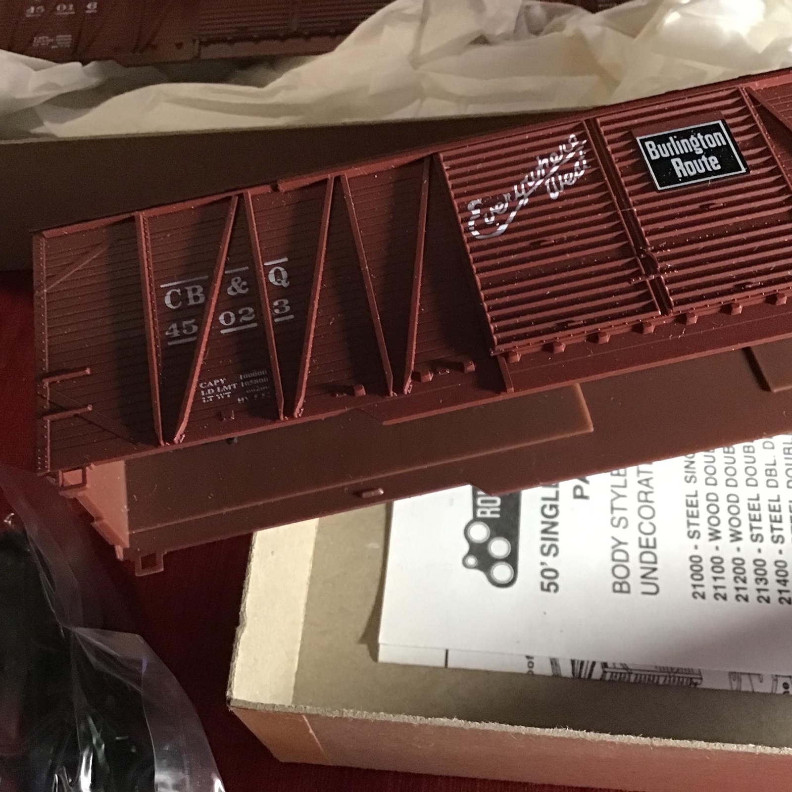 ROUNDHOUSE HO-SCALE 50’ C.B.&Q. BOXCAR KITS *3 KITS* #2142 BRAND NEW!!!
