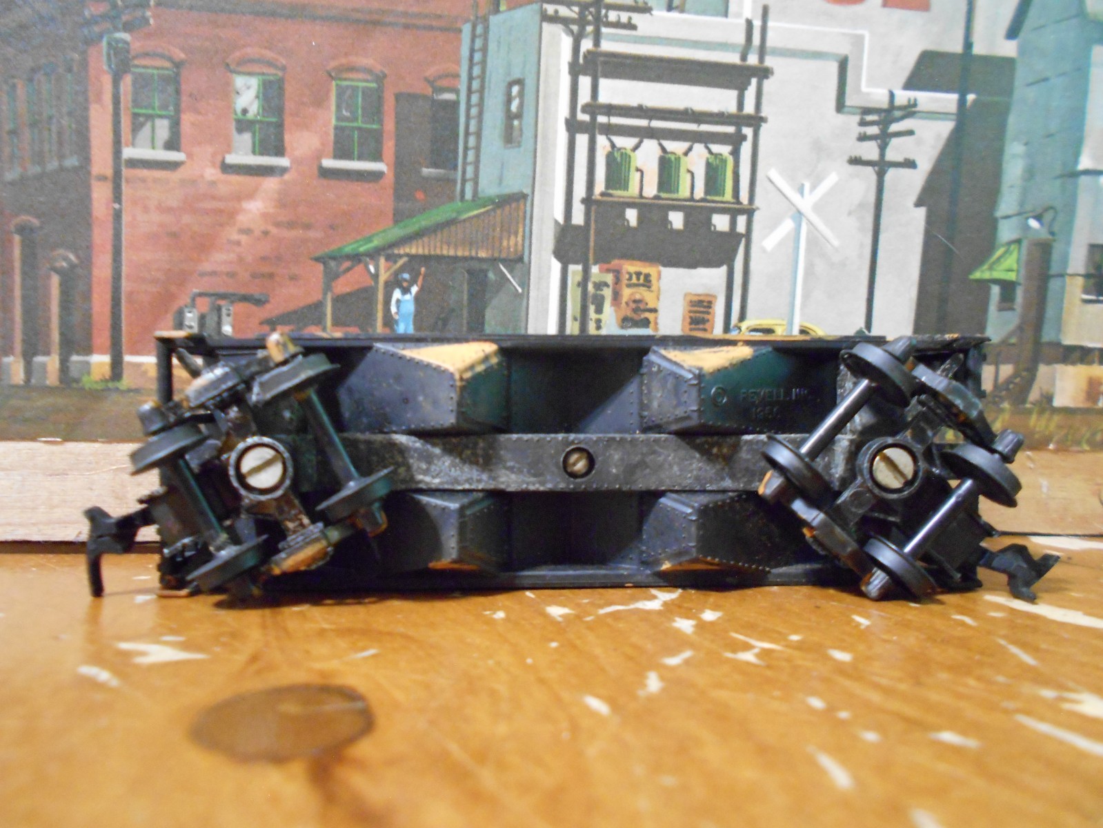 HO Train Revell Norfolk Western Two Bay Open Hopper #4042 Weathering Started
