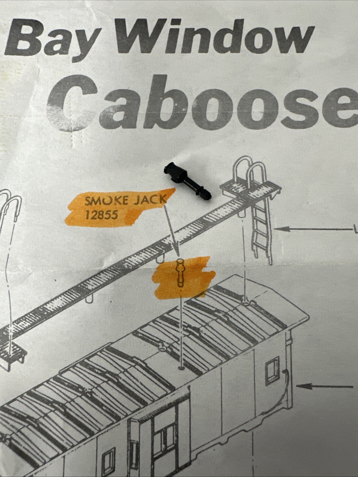 Athearn HO Bay Window Caboose Parts – Smoke Jack (smokestack) Part #12855 NEW