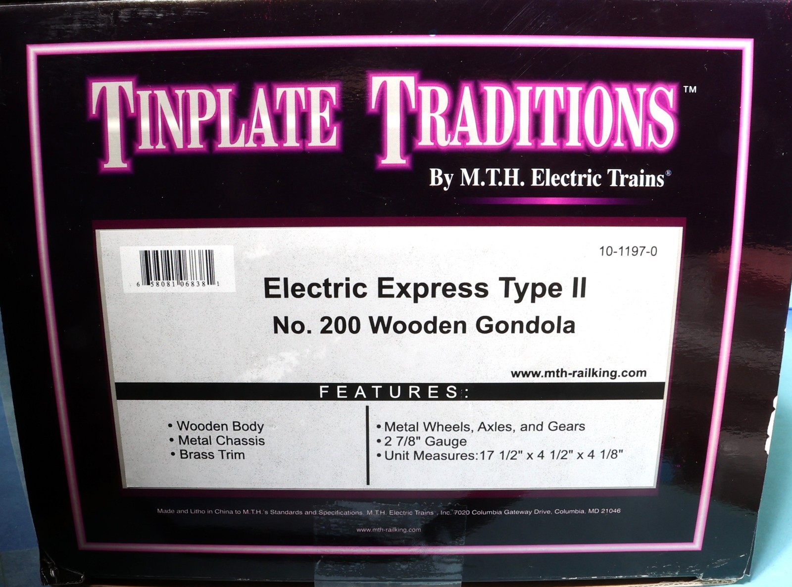 MTH Standard Gauge Electric Express Type II No. 200 Wood Gondola 10-1197-0