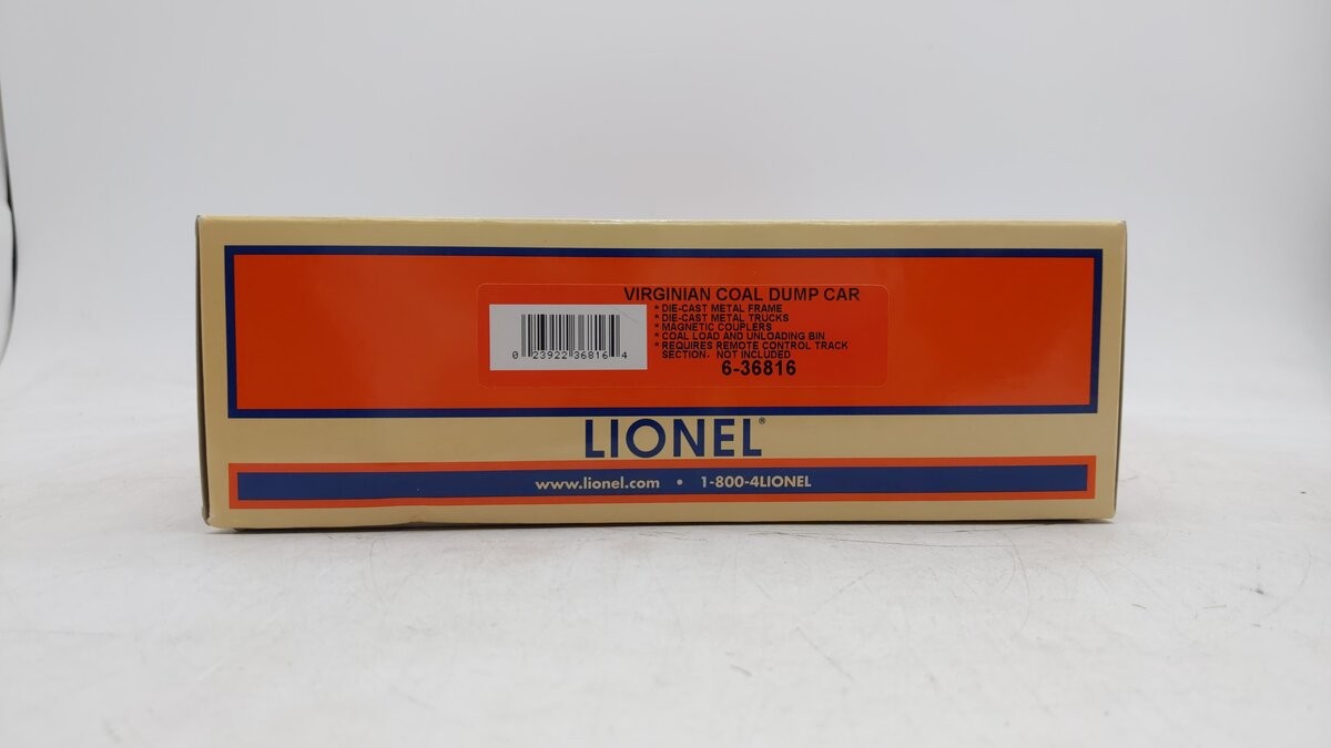 Lionel 6-36816 O Gauge Virginian Metal Coal Dump Car EX/Box