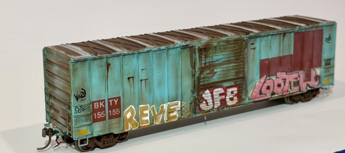 HO Scale Rapido ex-Berlin Mills Boxcar Union Pacific patch weathered graffiti