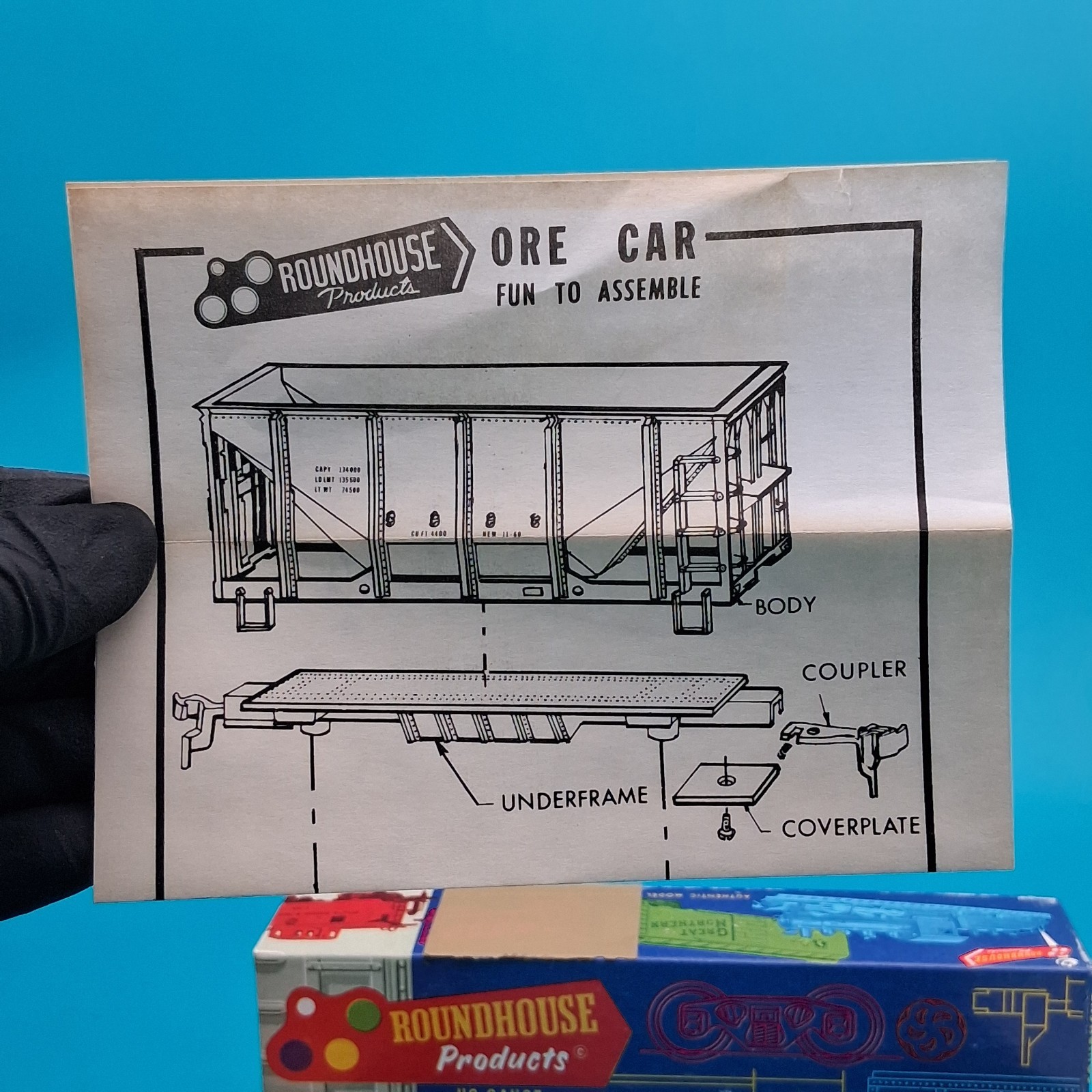 Vintage Roundhouse # 1004 Gorre Daphetid Rib Sided Ore Car 26′ HO Scale