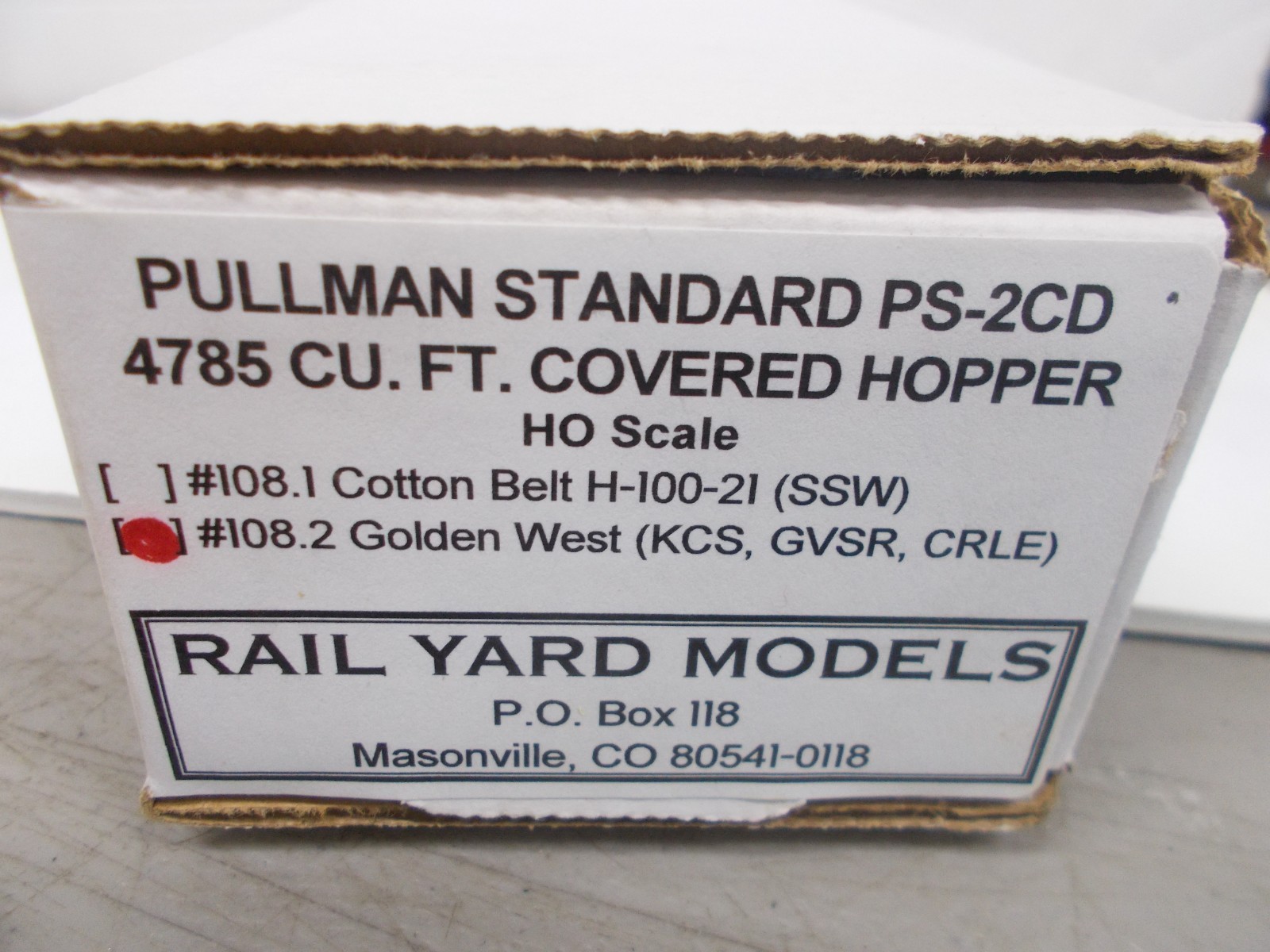 RAIL YARD MODELS # 108-2~ PULLMAN STANDARD PS-2CD COVERED HOPPER KIT~HO SCALE~LB