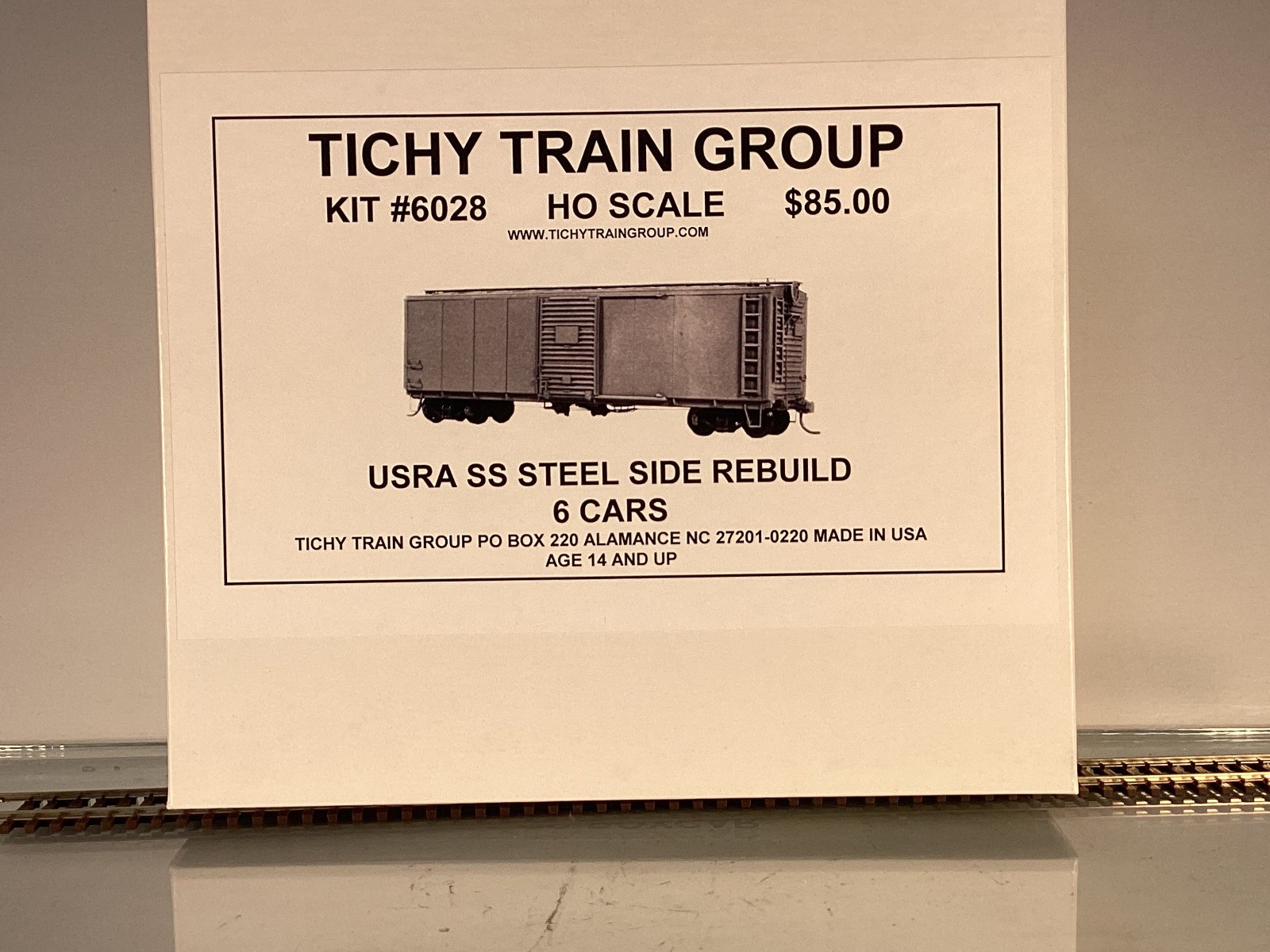Tichy Train Group HO Scale USRA SS Boxcar Rebuild Steel Side Box of 6